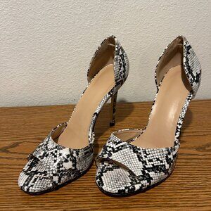 Open Toe Black &White Heels